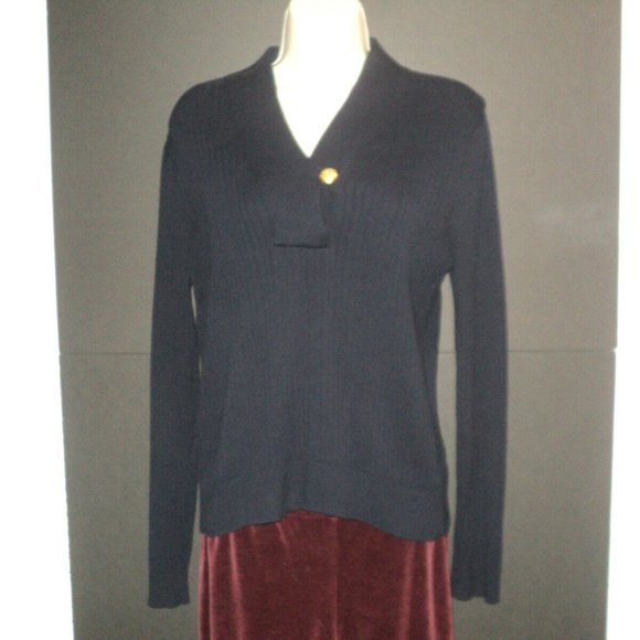 Lauren Ralph Lauren Pullover Sweater Size L Navy - Picture 1 of 6